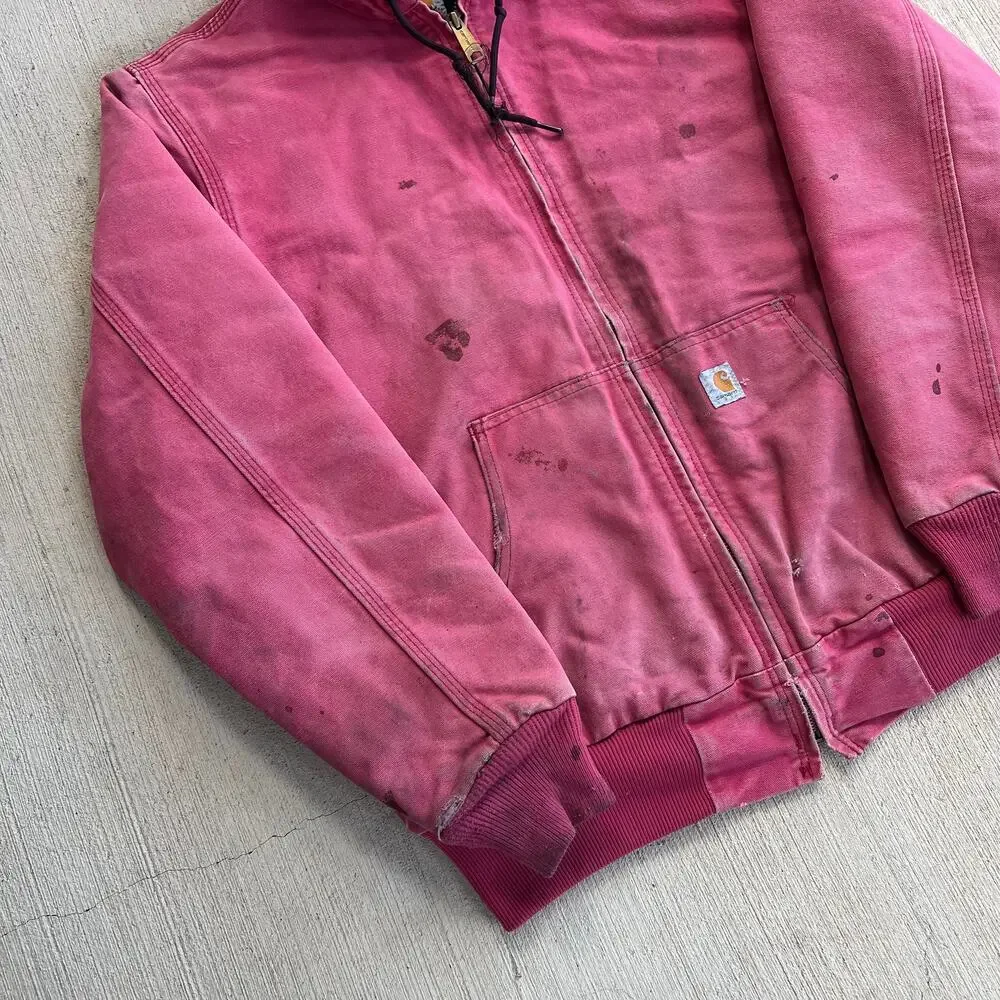 Carhartt WOMENS WJ130 pink hooded work wear jacket